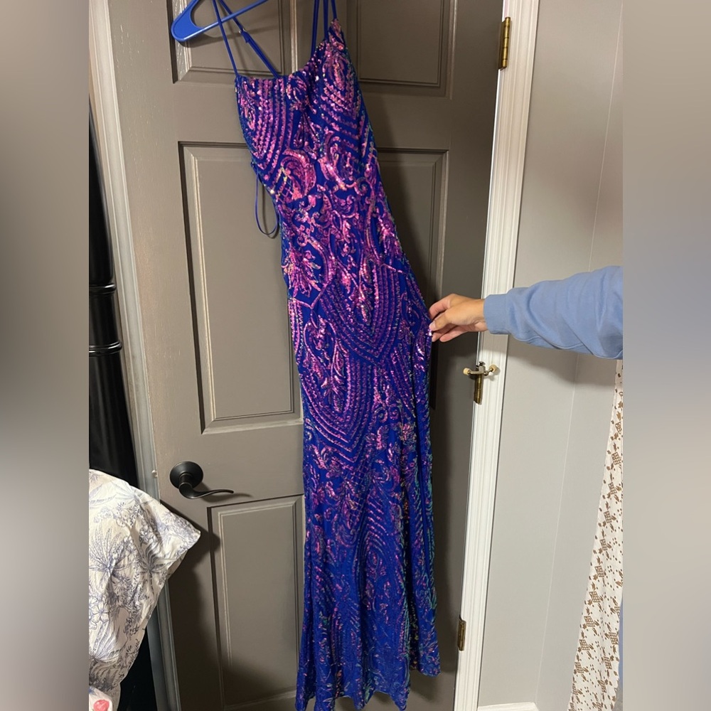 Purple sequin dress
